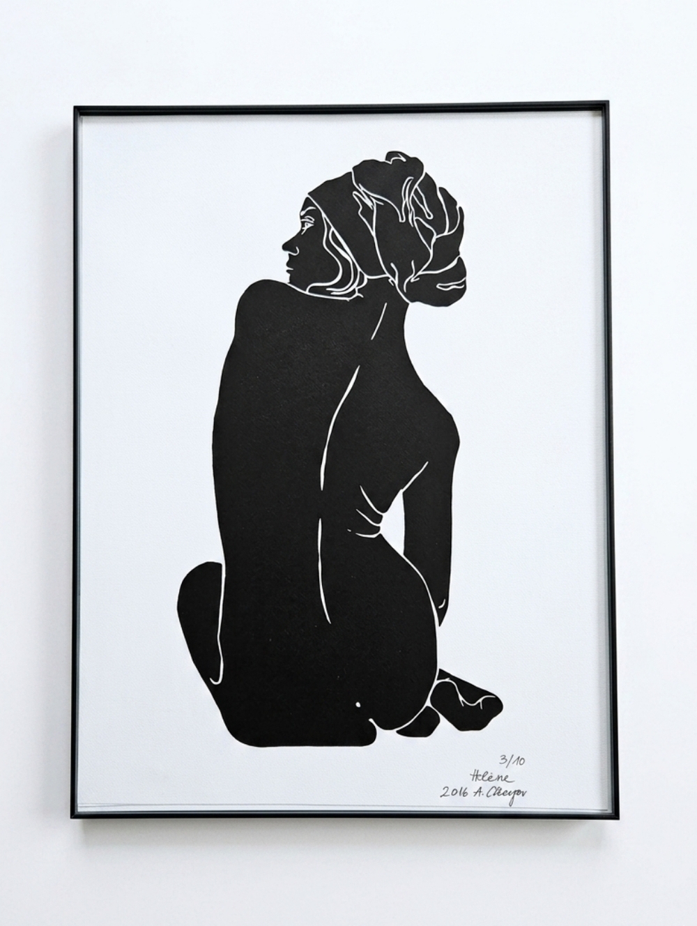 A. Weyer "Helene" Signed Linocut Proof Print 3/10 Framed Rare Sold Out Edition